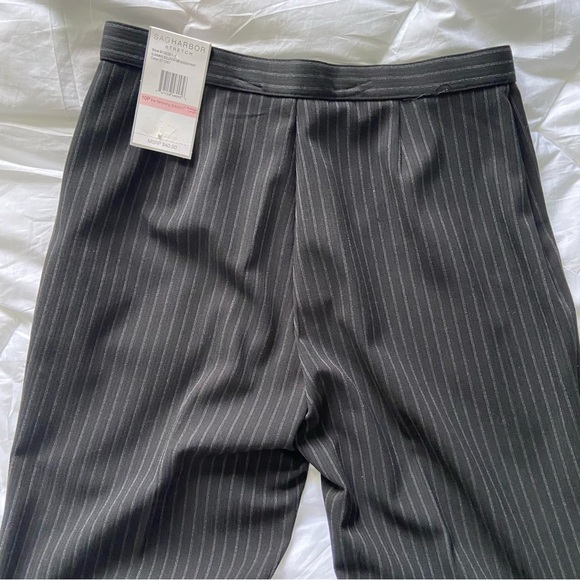 🎯 10P Sag Harbor women’s black pinstripe trousers - flattering! NWT - Picture 11 of 12